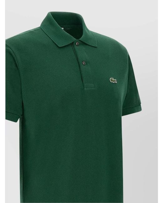 Lacoste Green Cotton Piqué Short-Sleeve Polo Shirt for men