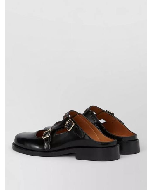 Marni Black Polished Leather Loafers Flat Sole Round Toe
