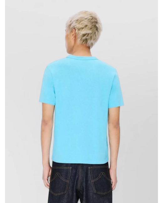 KENZO Blue Cartoon Graphic Crew Neck Cotton T Shirt for men