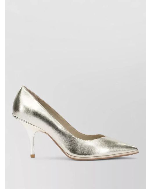Pinko Natural Stiletto Heel Pumps Metallic Finish
