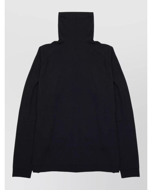 Department 5 Blue Yugo Knit Turtleneck Sweater Button Detail