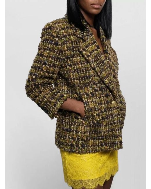 Saint Laurent Multicolor Single-Breasted Tweed Suit Jacket