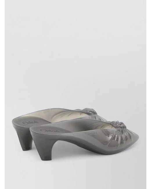 Chloé Gray Jelly High-Heel Mules