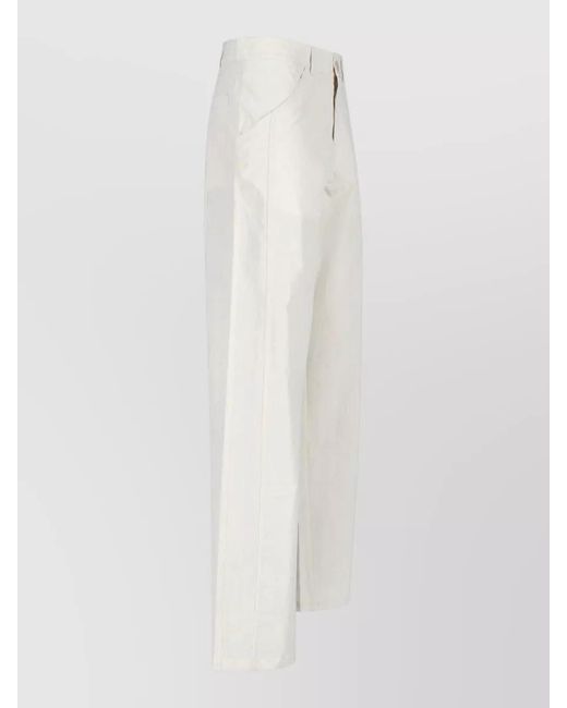 Paloma Wool White Straight Leg Pants Back And Side Pockets