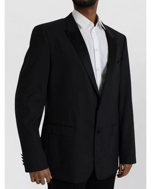 Dolce & Gabbana Black Silk Virgin Wool Single-Breasted Tuxedo Jacket for men