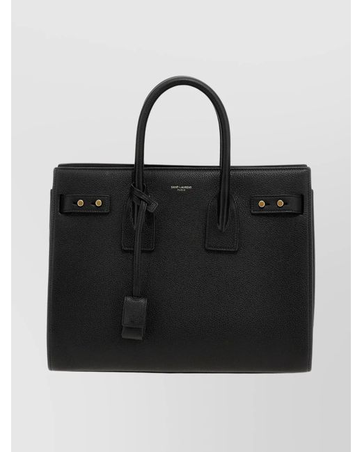 Saint Laurent Black Small Tote Bag Detachable Strap