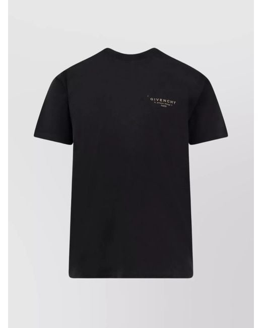 Givenchy Black Cotton Logo Print Regular Fit T-Shirt for men