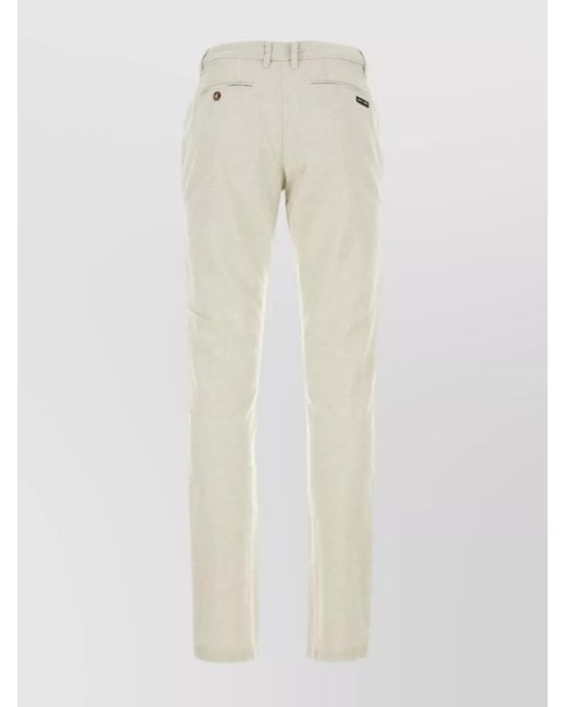 Saint James White Cotton Linen Straight-Leg Trousers for men