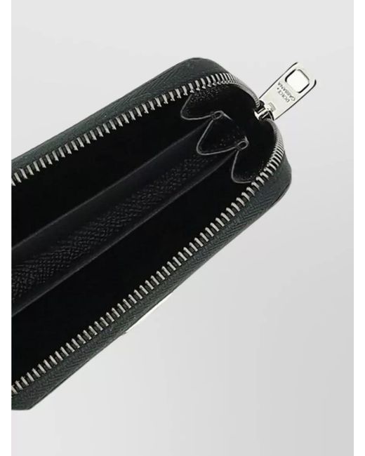 Dolce & Gabbana Black Leather Zip-Around Wallet