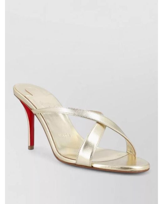 Christian Louboutin White Mulazee Leather Mules High Heel Sandals