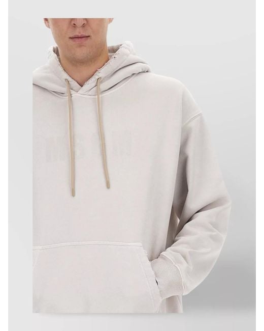 MSGM White Hoodie for men