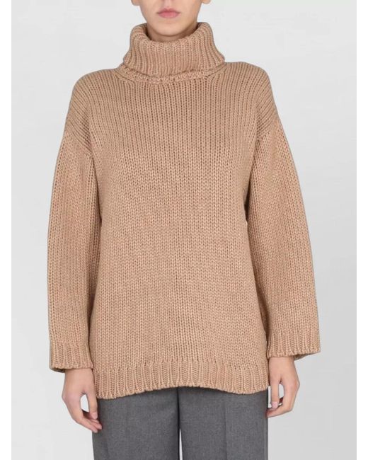 RED Valentino Multicolor Wool Lurex Turtleneck Sweater Open Back