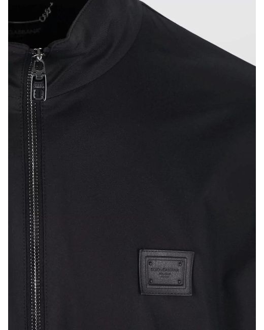 Dolce & Gabbana Black Lightweight Coat Casual Style Side Pockets for men