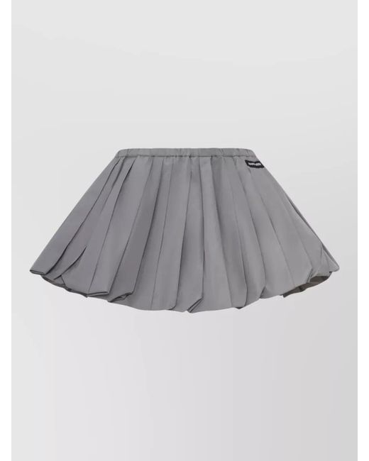 Miu Miu Gray Mini Skirt Pleated Design Fashion Piece