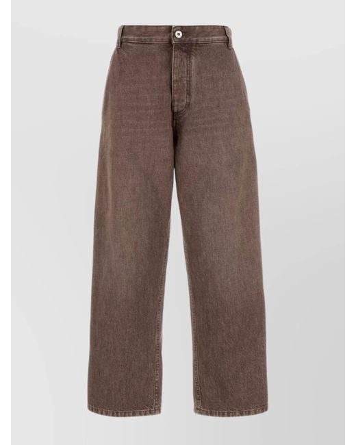 Bottega Veneta Brown Wide-Leg Denim Trousers With Pockets And Belt Loops