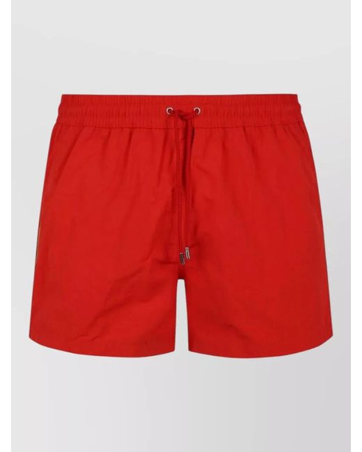 Paul Smith Red Swim Shorts Stripe Detail Pocket for men