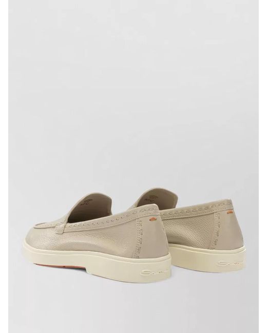 Santoni Natural Leather Loafers