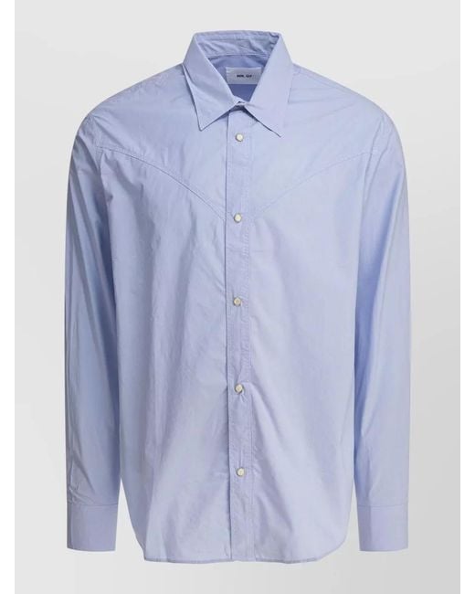 NN07 Blue Joe Shirt Button Down Collar Long Sleeves for men