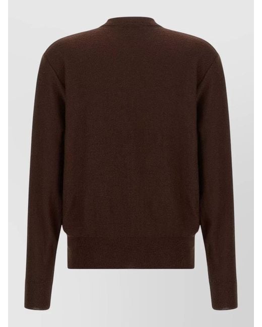 Lemaire Brown Trompe L Oeil Knit Cardigan V Neck