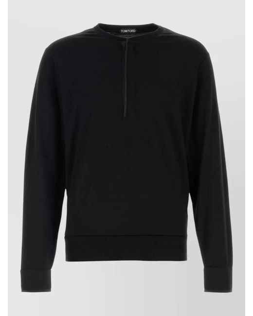 Tom Ford Black Wool Silk Cashmere Sweater for men