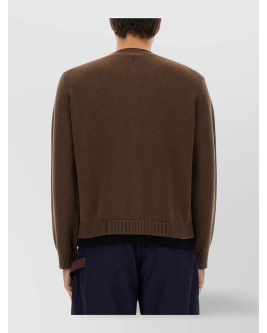 J.W. Anderson Brown Cashmere-Blend Layered Cardigan for men