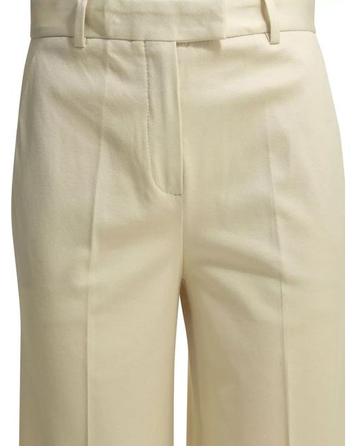 Circolo 1901 Natural Trousers Belt Loops Back Pocket Button Detail