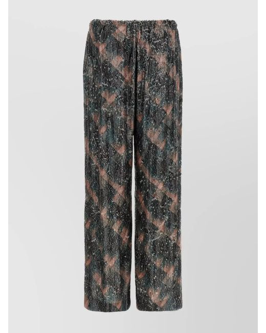 Dries Van Noten Gray Viscose Wide-Leg Trousers