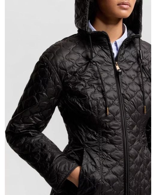 Moncler Black Arum Hooded Mid Length Down Coat