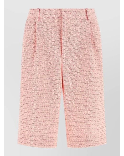 Tagliatore Pink Effie Bermuda Shorts Belt Loops Back Pockets