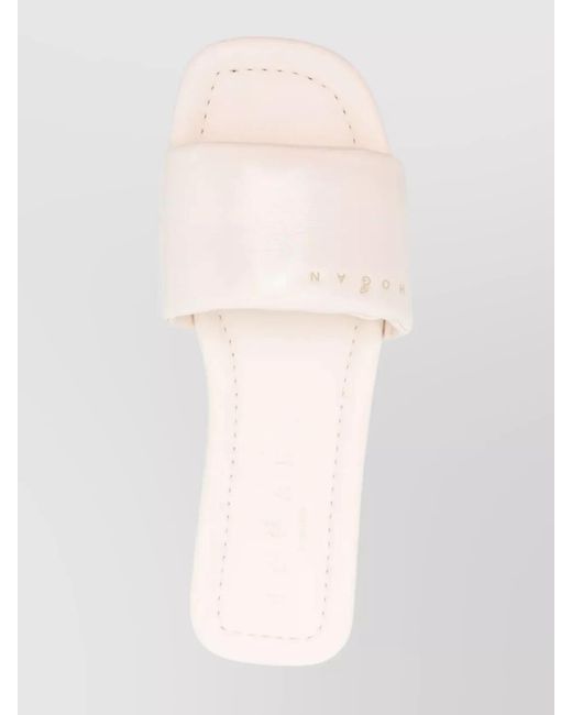 Hogan White Leather Slides
