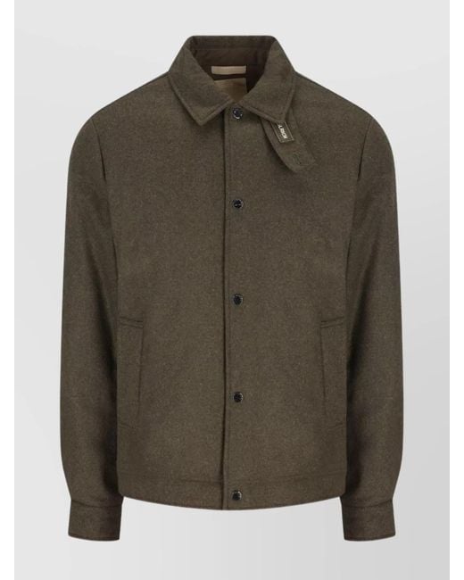 Woolrich Green Adjustable Waist Overshirt Pockets for men