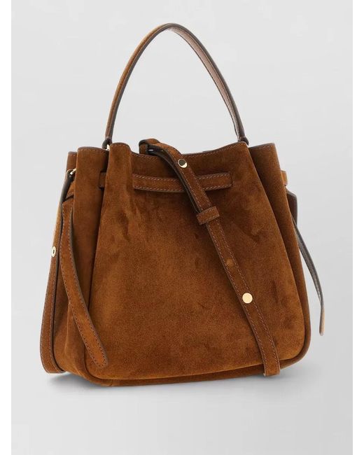 Tory Burch Brown Romy Leather Bucket Bag