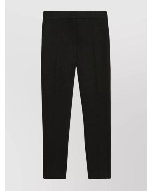 Max Mara Black Viscose Pegno Slim-Fit Cropped Trousers