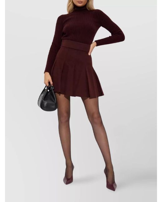 Max Mara Red A-Line High-Waisted Mini Pleated Skirt