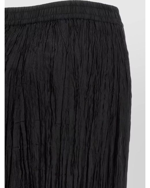 P.A.R.O.S.H. Black Soph Long Skirt Crinkled Texture Design