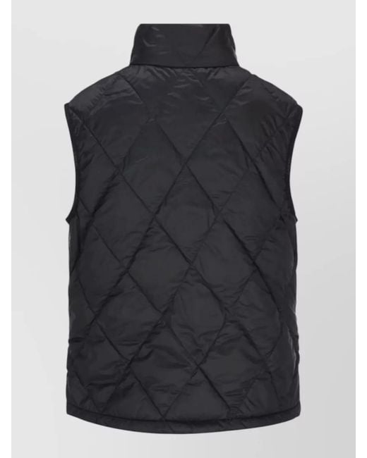 Burberry Black Quilted Down Gilet High Collar Casual