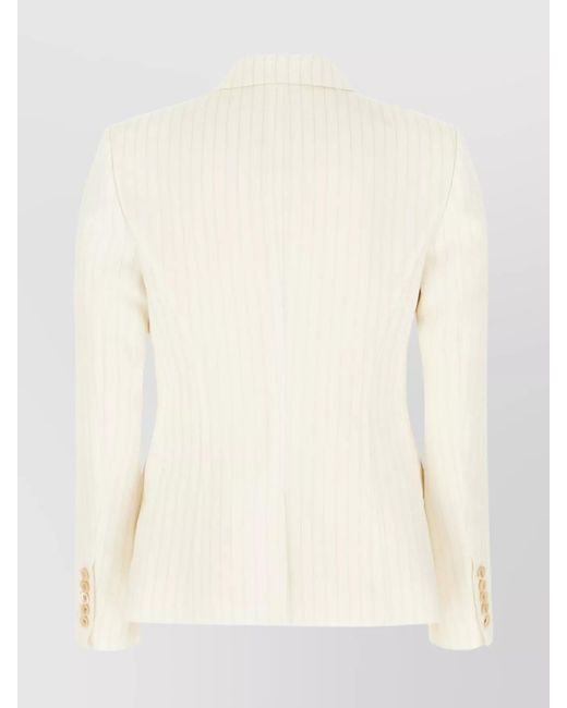 Tom Ford Natural Embroidered Wool Blend Blazer
