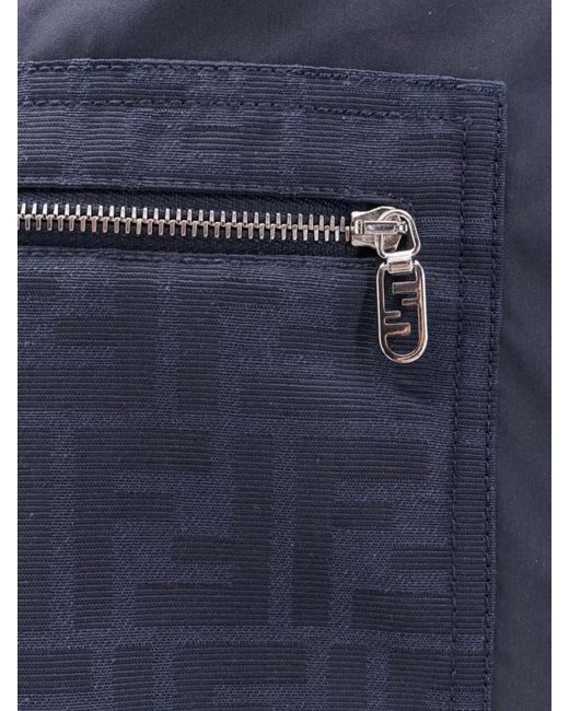 Fendi Blue Cotton-Blend Cargo Shorts for men