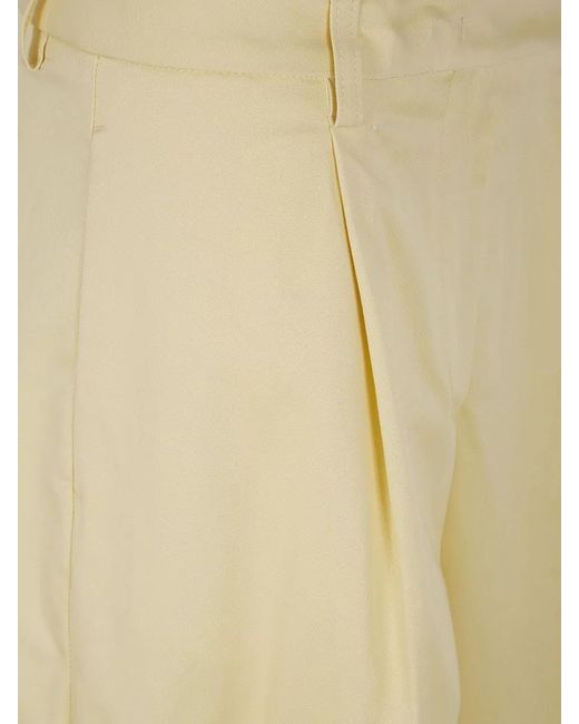 Thelatest Yellow Deva Gabardine Trousers Pleats Belt Loops