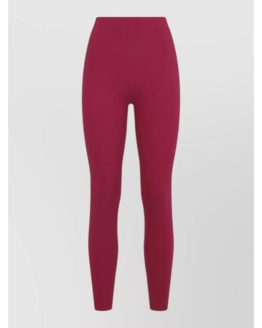 Wolford Red High-Rise Side-Perforated Leggings