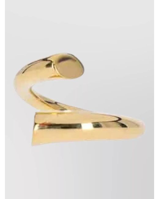 Charlotte Chesnais Metallic Open Band Ring Polished Curved Design