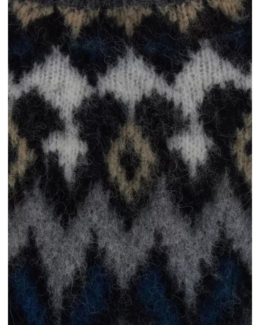 Jucca Black Crew Neck Jacquard Knit Long Sleeves