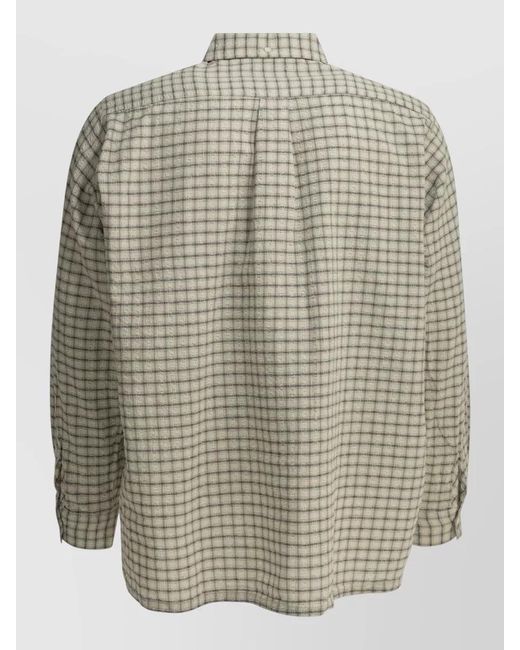 Beams Plus Multicolor Button Down Checked Shirt Chest Pocket for men