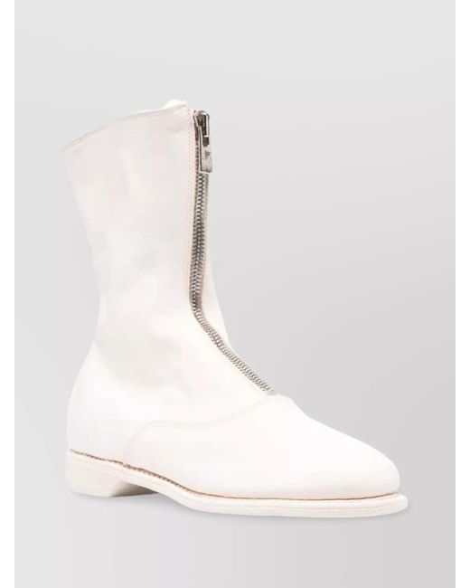 Guidi Natural Leather Front Zip Boots