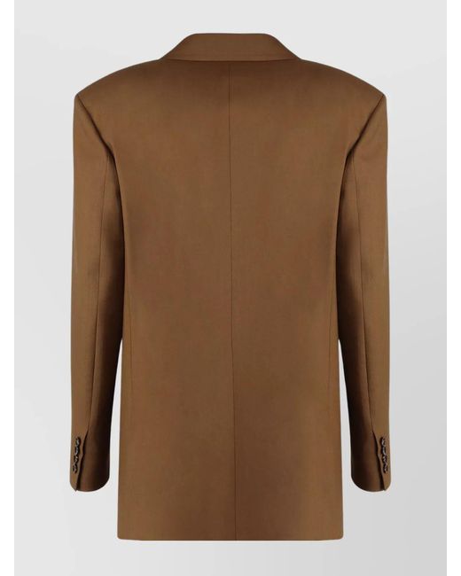 Max Mara Brown Silk Double-Breasted Blazer