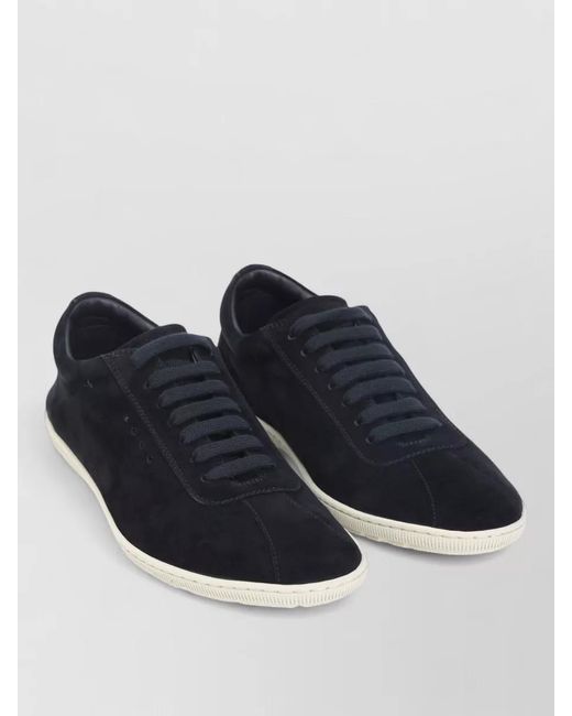 Giorgio Armani Blue Leather Low-Top Sneakers for men