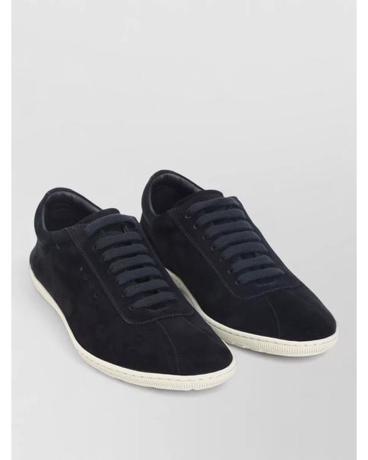 Giorgio Armani Blue Signature Leather Sneakers Low Top Suede Sole for men