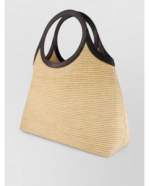 Courreges Natural Summer Raphia Tote Bag Leather Handles