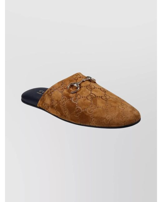 Gucci Brown Suede Leather Mules
