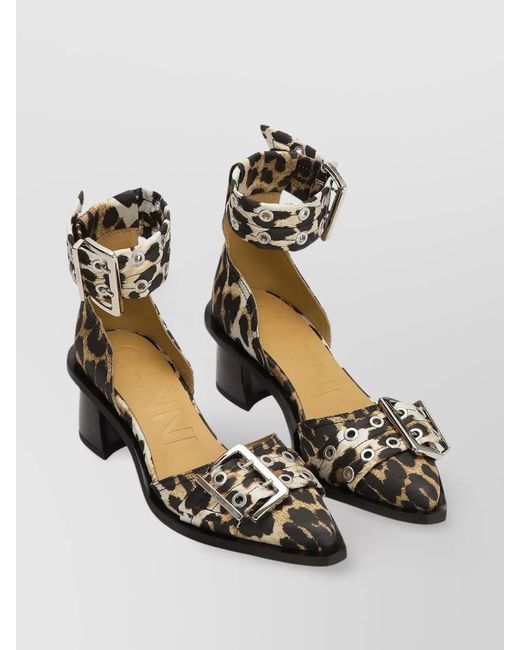Ganni Metallic Printed Pumps